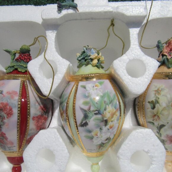 3 Bradford Editions Lena Liu Glorious Gardens Christmas Ornaments Set - Picture 3 of 8